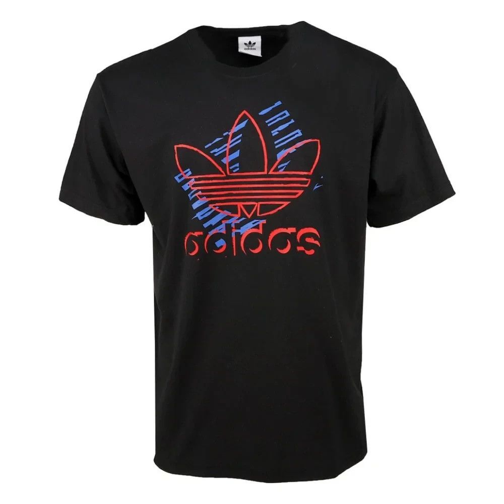 Adidas Originals Men’s Size Small OG Sketch Trefoil T-Shirt Black Red IZ1328 NEW